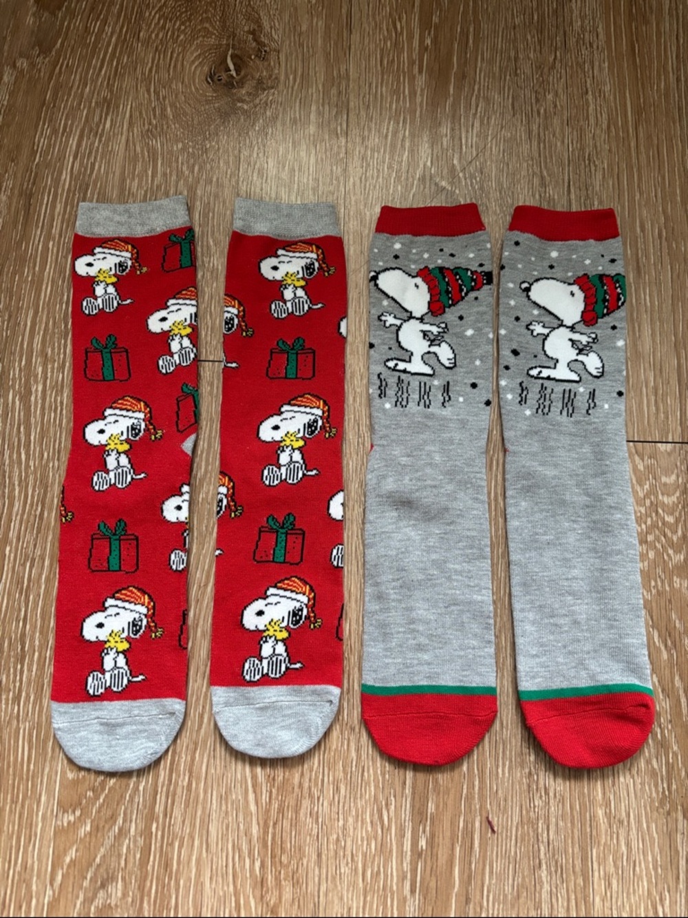 Set of Snoopy Christmas Holiday long socks
